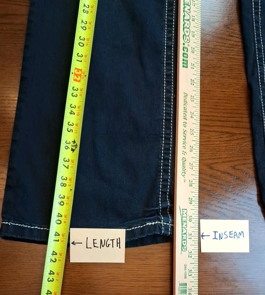 Amethyst Jeans Womens Size 16 Blue Taper Stretch Denim Embroidered Pockets