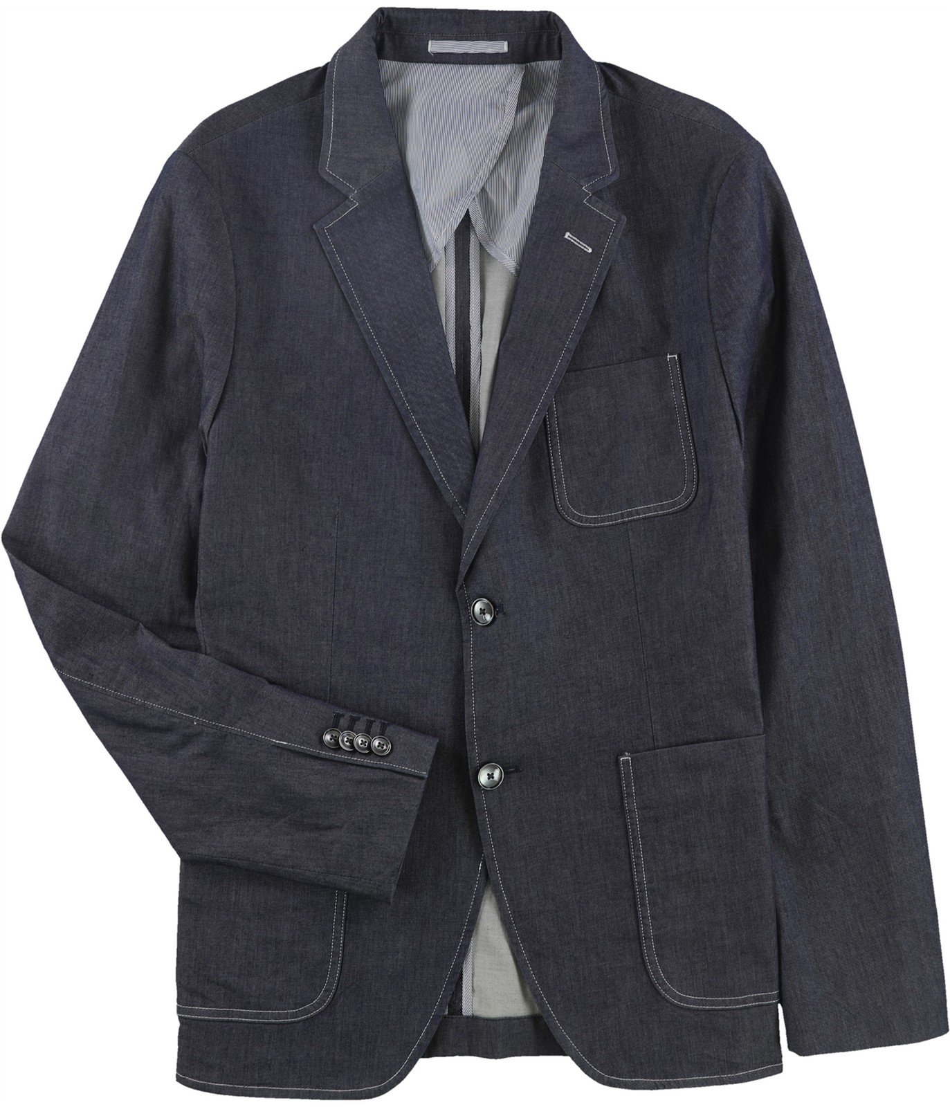 Michael Kors Mens Chambray Two Button Blazer Jacket