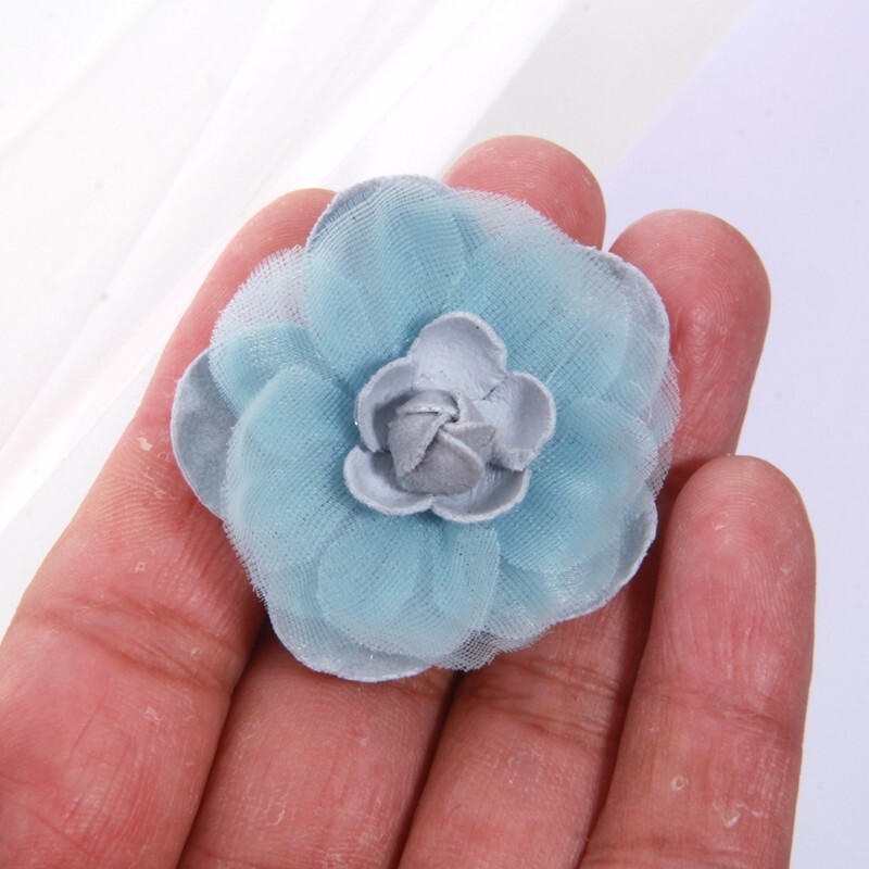 4cm Handmade Chiffon Multilayer Fabric Cored Flowers For DIY Hair Accessories Ha