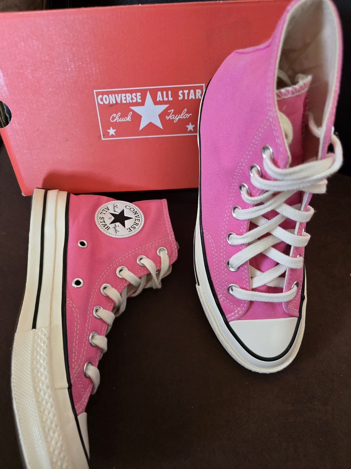 Converse Unisex Adult All Star ’70s High Top Sneakers – Pink, Size Men-5 Women-7