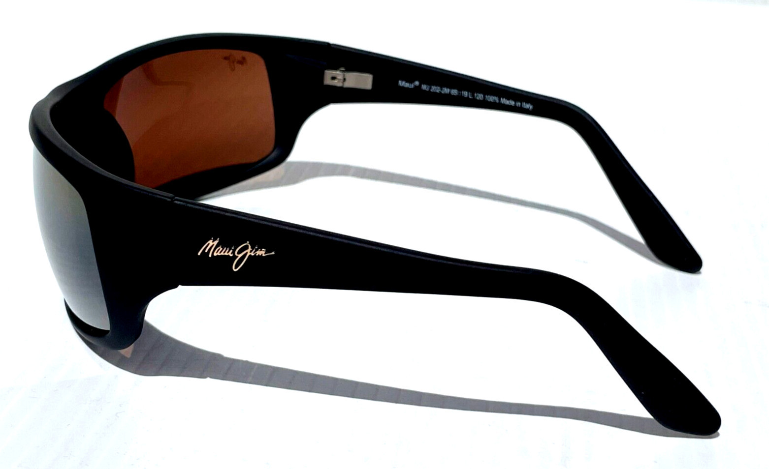 NEW Maui Jim PEAHI Matte Black Rubber POLARIZED Bronze GLASS Sunglass H202-2M