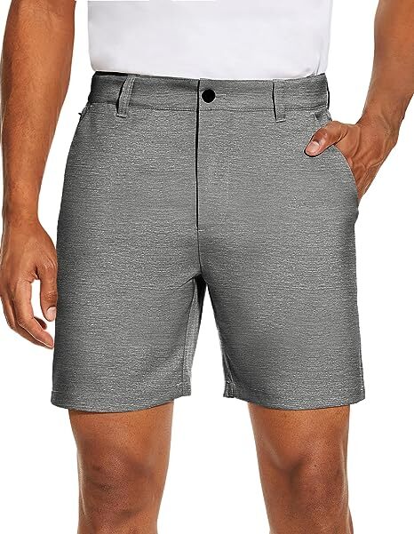 Men’s Golf Shorts Flat Front Lightweight Quick Dry Pockets Flex Dress 7” Pants