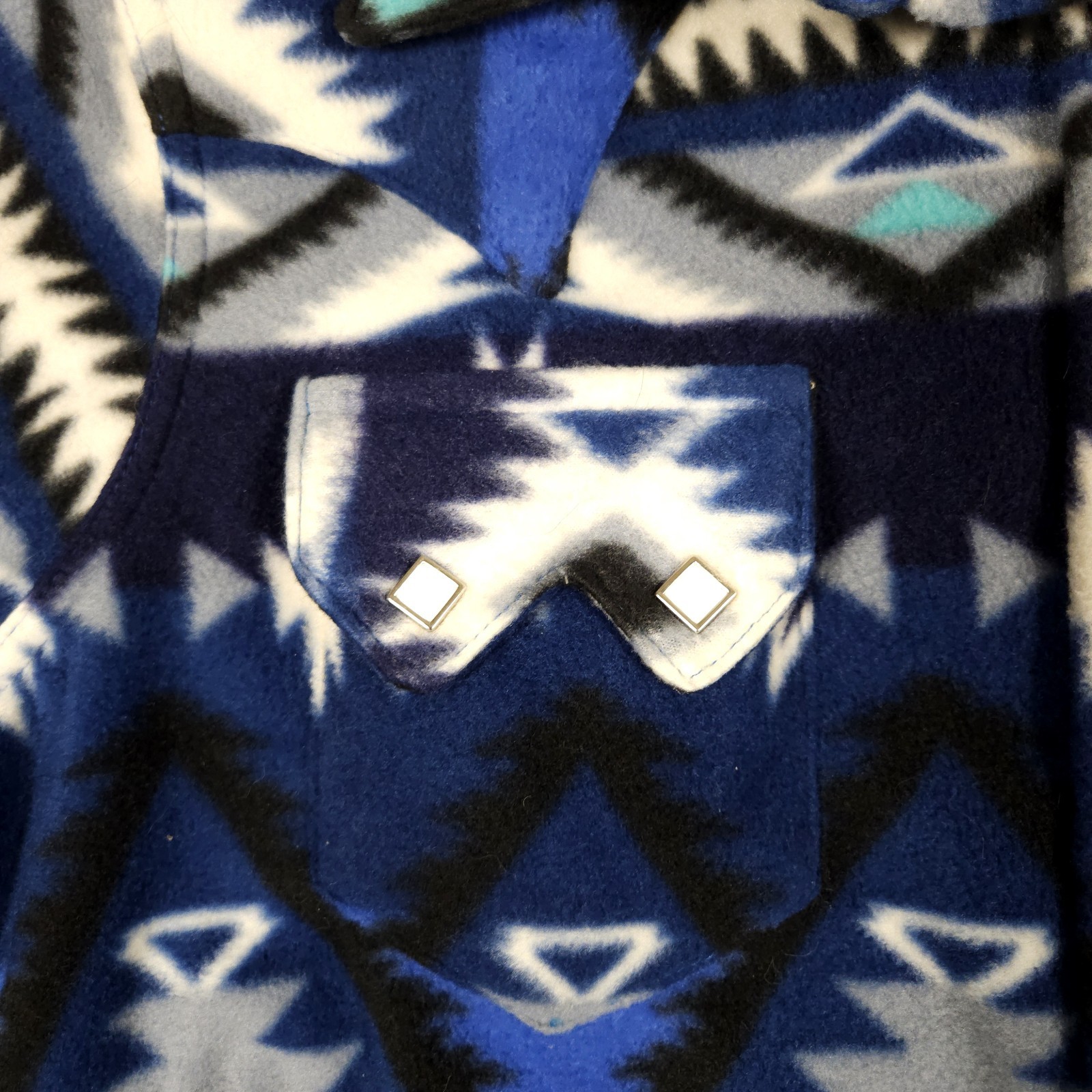 Rockmount Ranchwear Shirt Medium Men Western Blue Southwest Aztec USA Pearl Snap