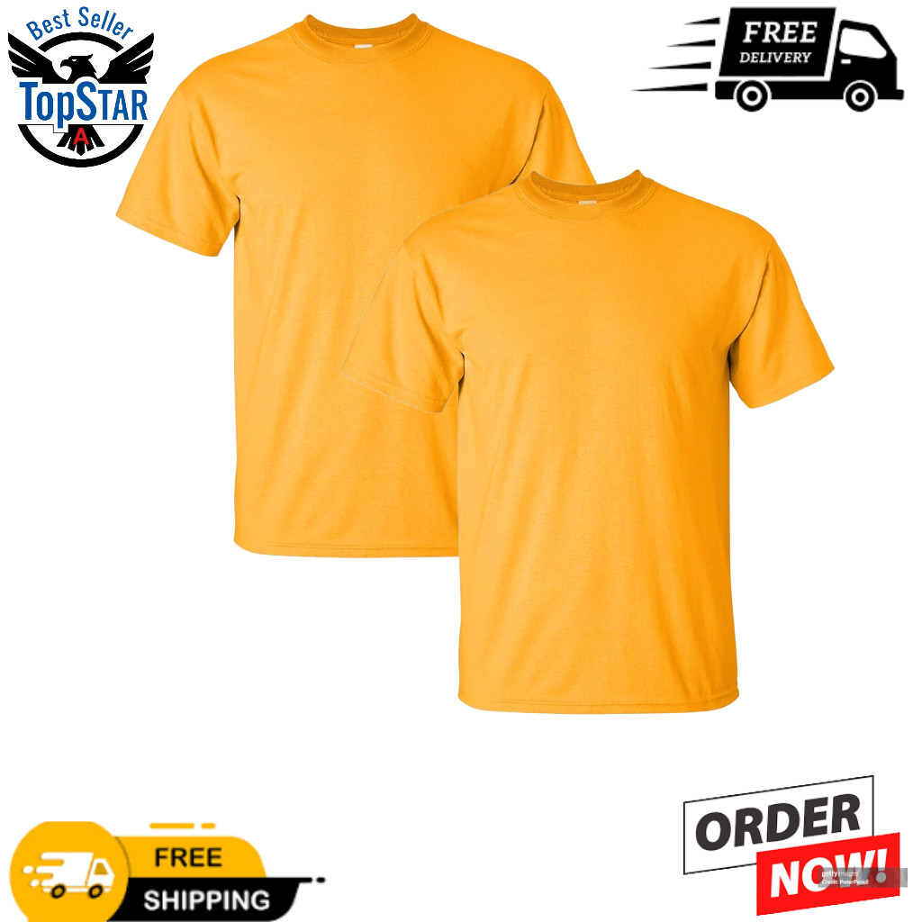 Gildan Men’s Gold Ultra Cotton Plain Crew Neck Short Sleeves T-Shirt 2000 (G200)