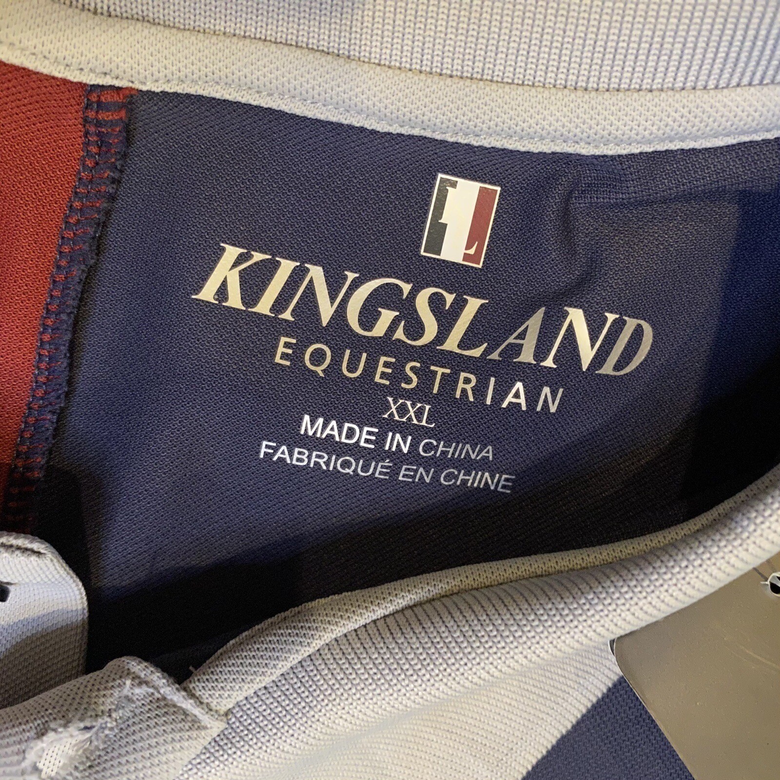 Kingsland Equestrian Men Kijanko Tec Pique Polo Shirt Colorblock Grey XXL NEW