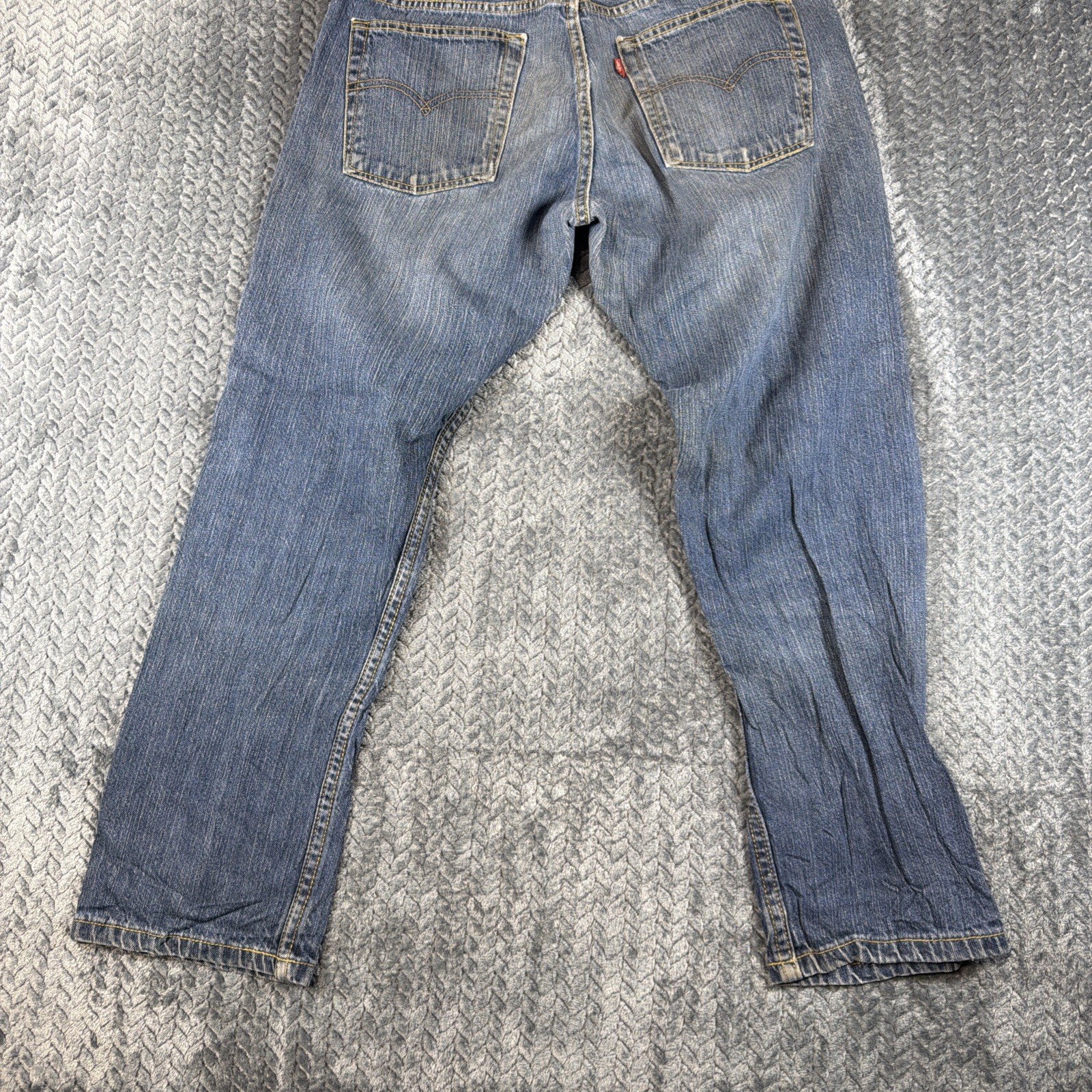 Levis 505 Reguar Straight Jeans Boys 12 Husky 32×27 Blue Denim