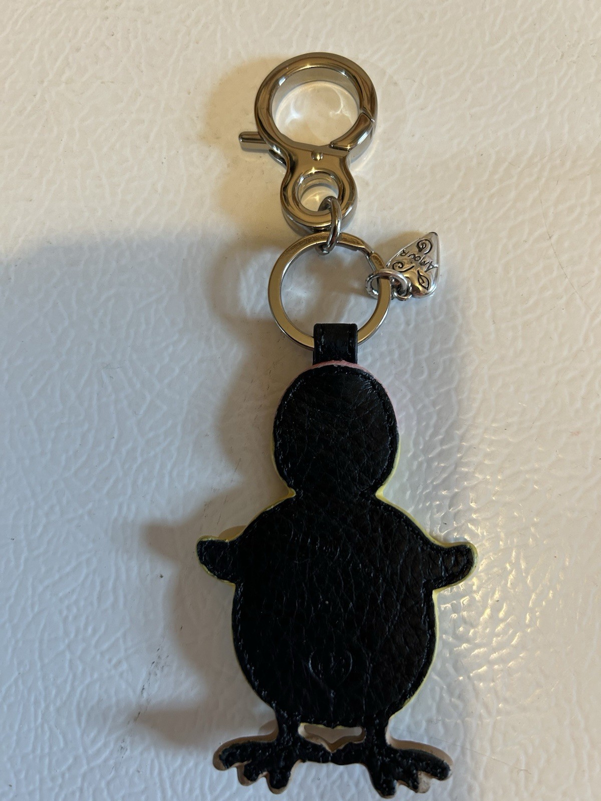 Brighton Multicolor Bird Chick Leather & Metal Key Chain with Rhinestone Accents