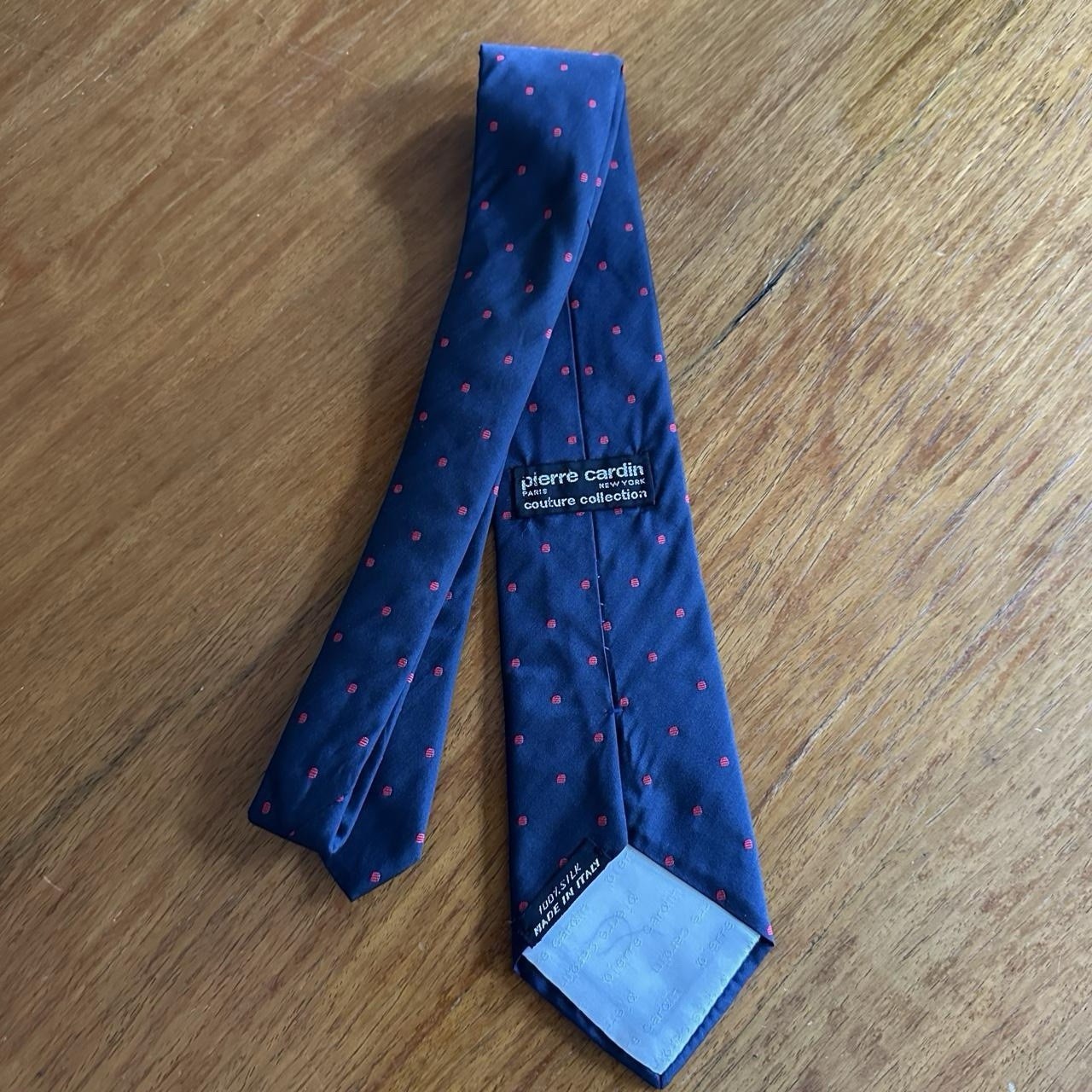 Vintage 70s/80s 100% Silk Handmade in Italy Rare Polka Dot Tie Pierre Cardin