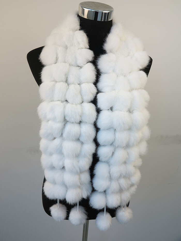 100% real rabbit fur pom poms scarf/ cape/ wrap 7 wonderful color available