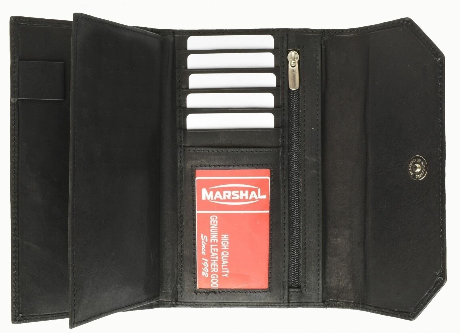 Leather Trifold Wallet For Women With Removable Checkbook Holder