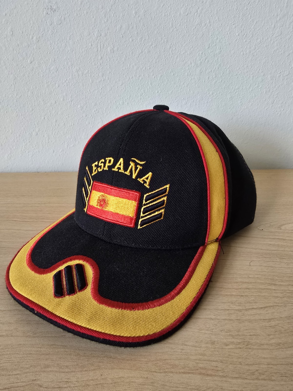 España Spain Flag Embroidered Black Yellow Red Cap Hat Adjustable Soccer Futbol