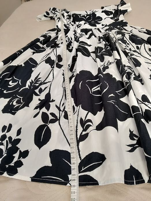 🆓US🛃 FW2015 Dolce&Gabbana black roses floral printed cotton dress IT 42