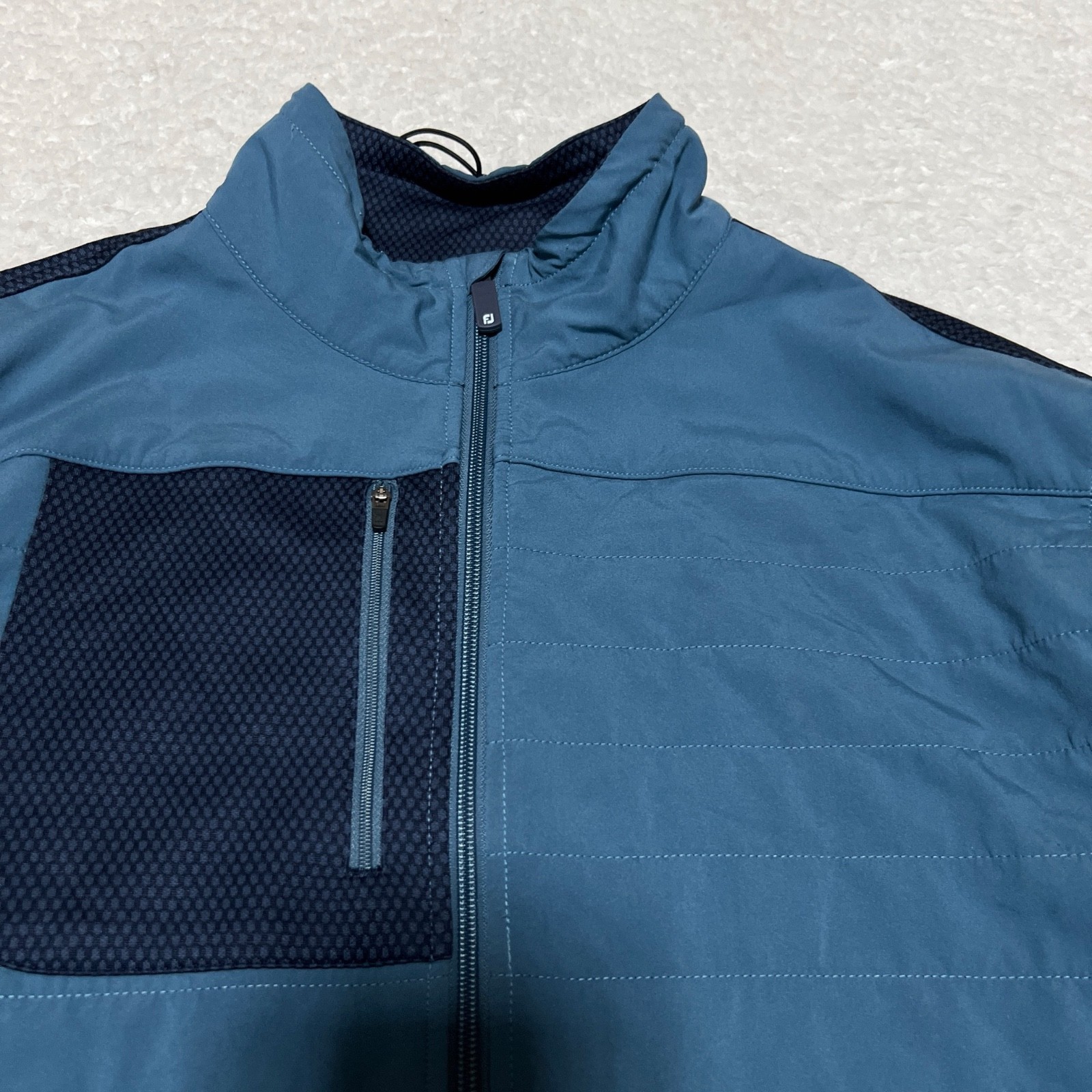 Footjoy Jacket Mens Extra Large Blue Thermo Series Hybrid Quilted Full Zip Golf
