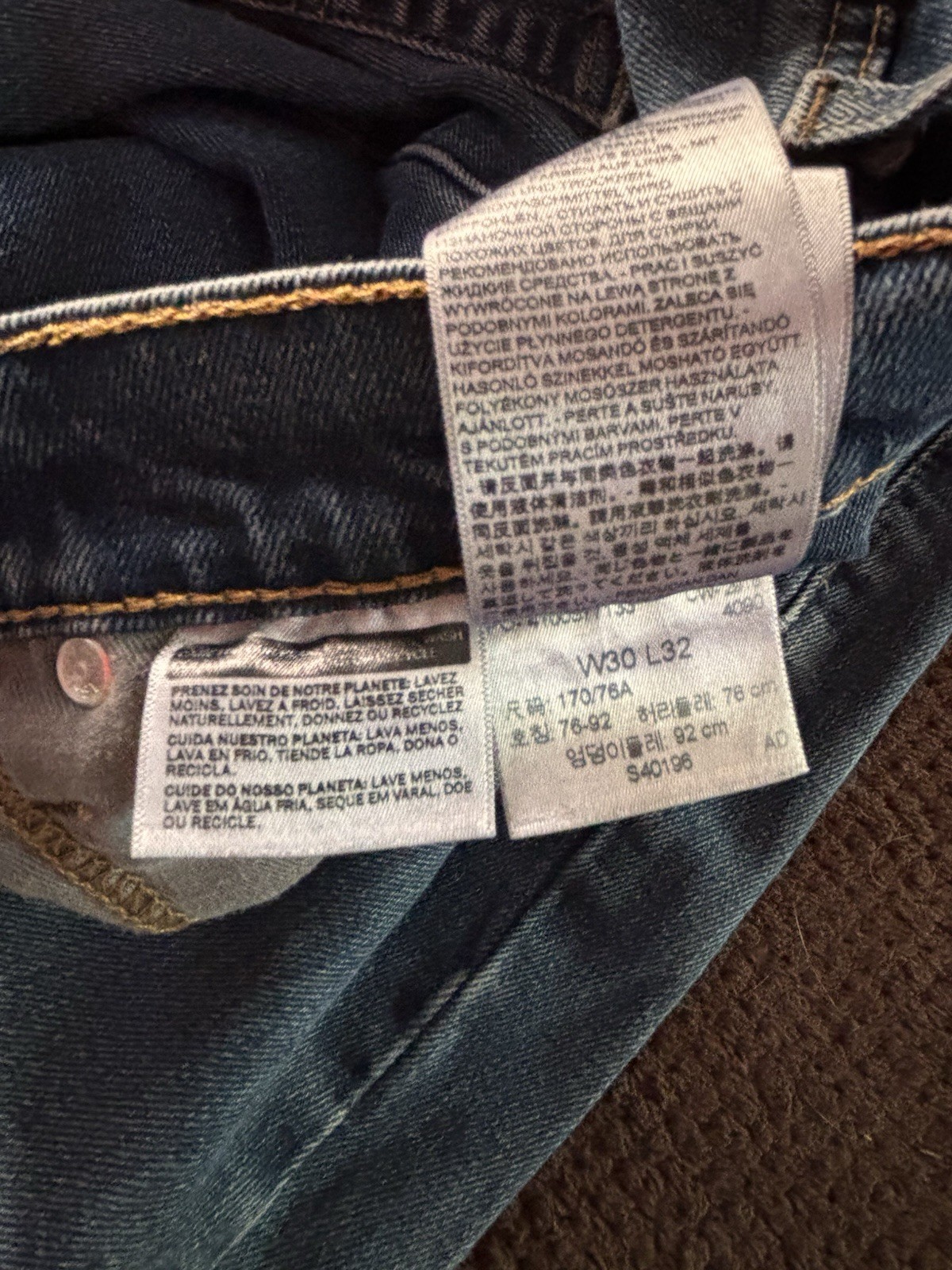 Levis 514 Jeans Mens 30×32 Blue Denim Straight Fit Leg Dark Wash Red Tab