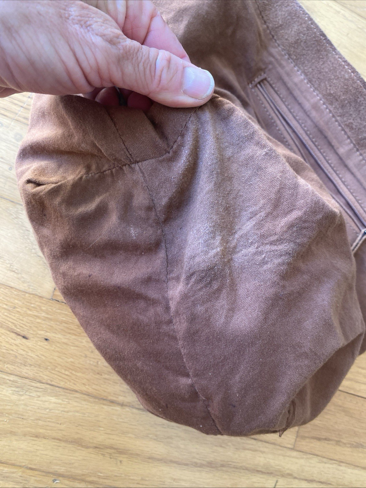 Free People Slouchy Suede Slingshot Rusty Brown Hobo Shoulder Bag Purse