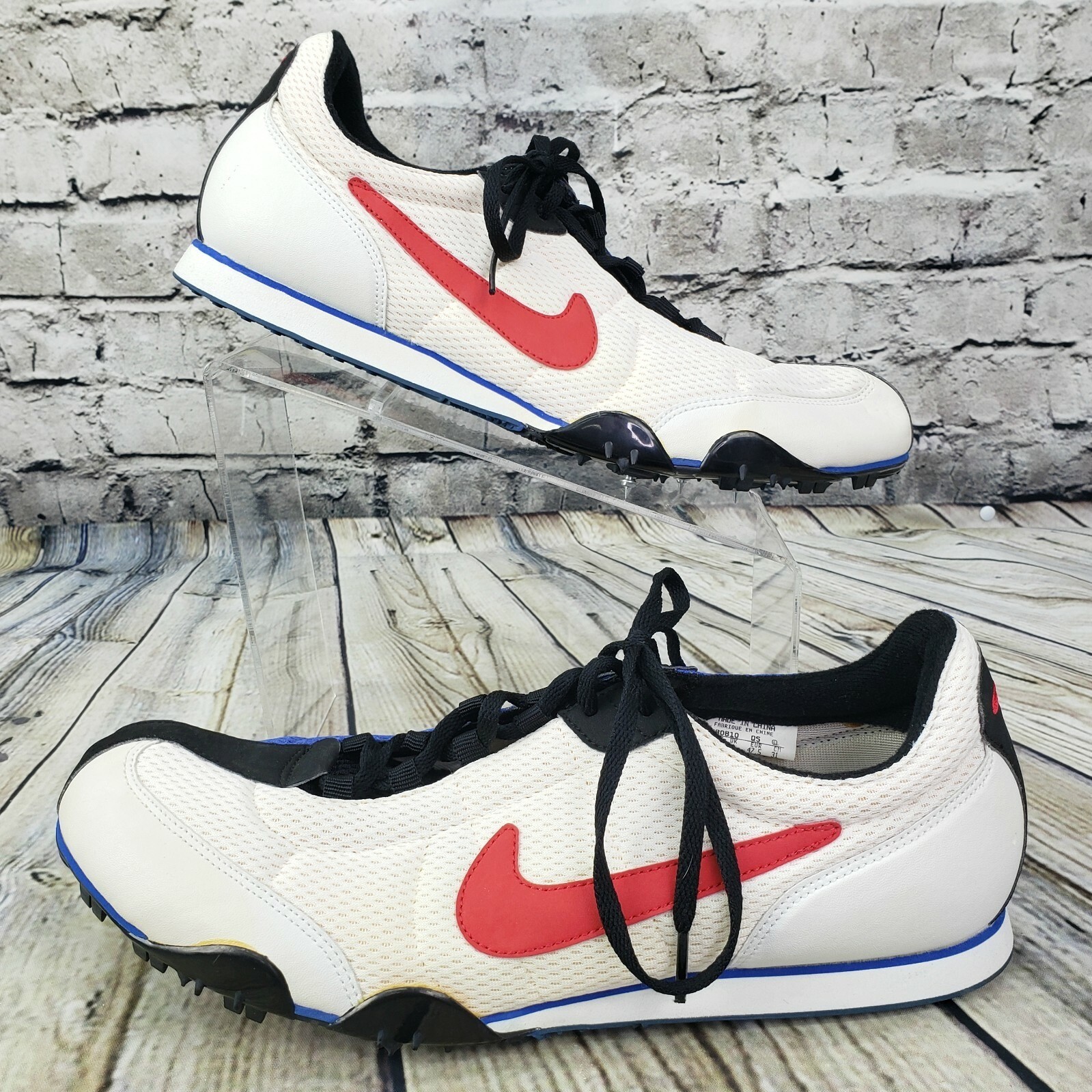 Nike Zoom Rival Vintage 1998 Track Spikes Mens 13 White Blue Red 107036-161 Rare
