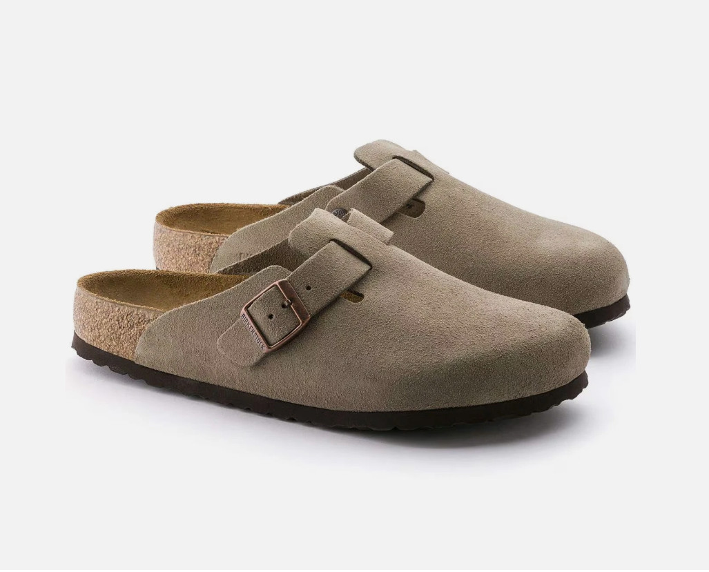 New w/box Birkenstock Boston Soft Footbed Suede Leather Unisex Shoes Slip-Ons