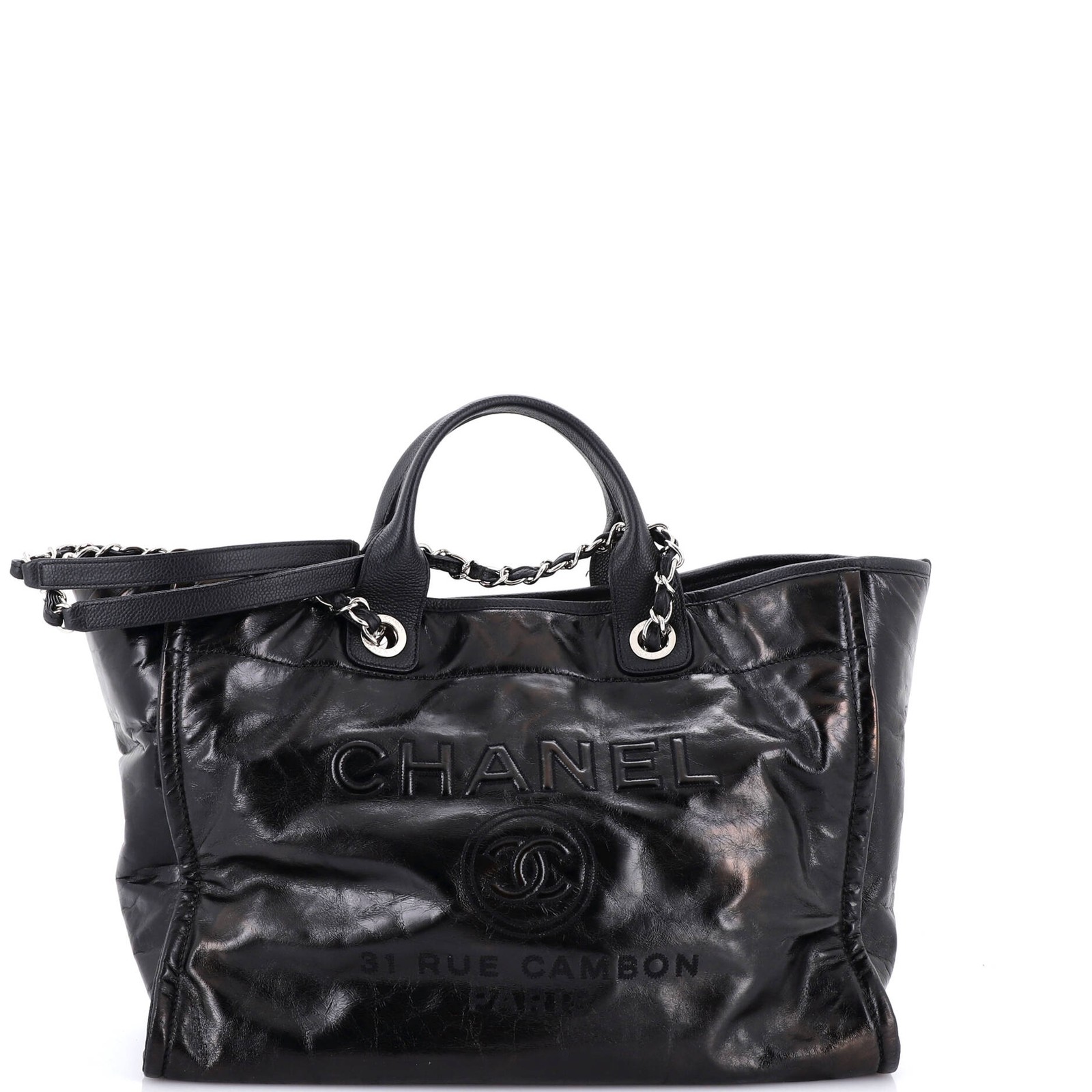 Chanel Deauville Tote Glazed Calfskin Large