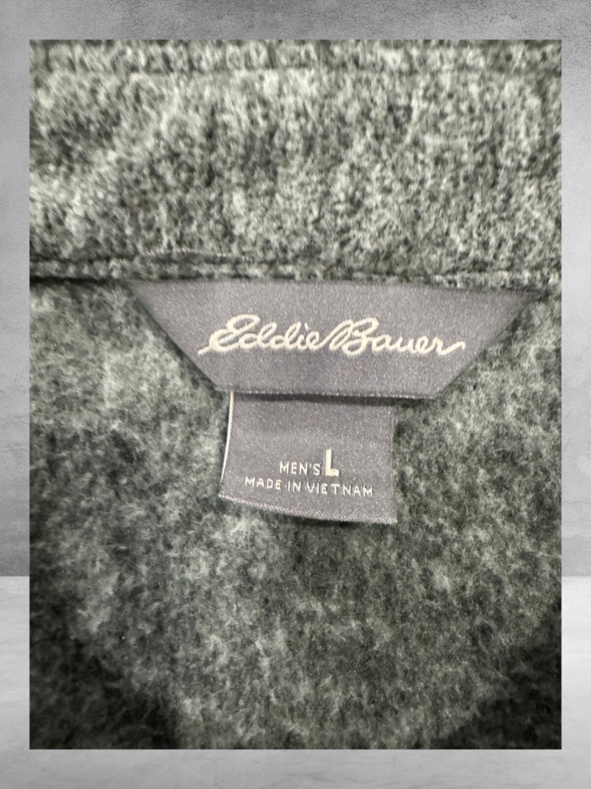 Eddie Bauer Large Button Down 2 Front Pockets Gray Heather Collared