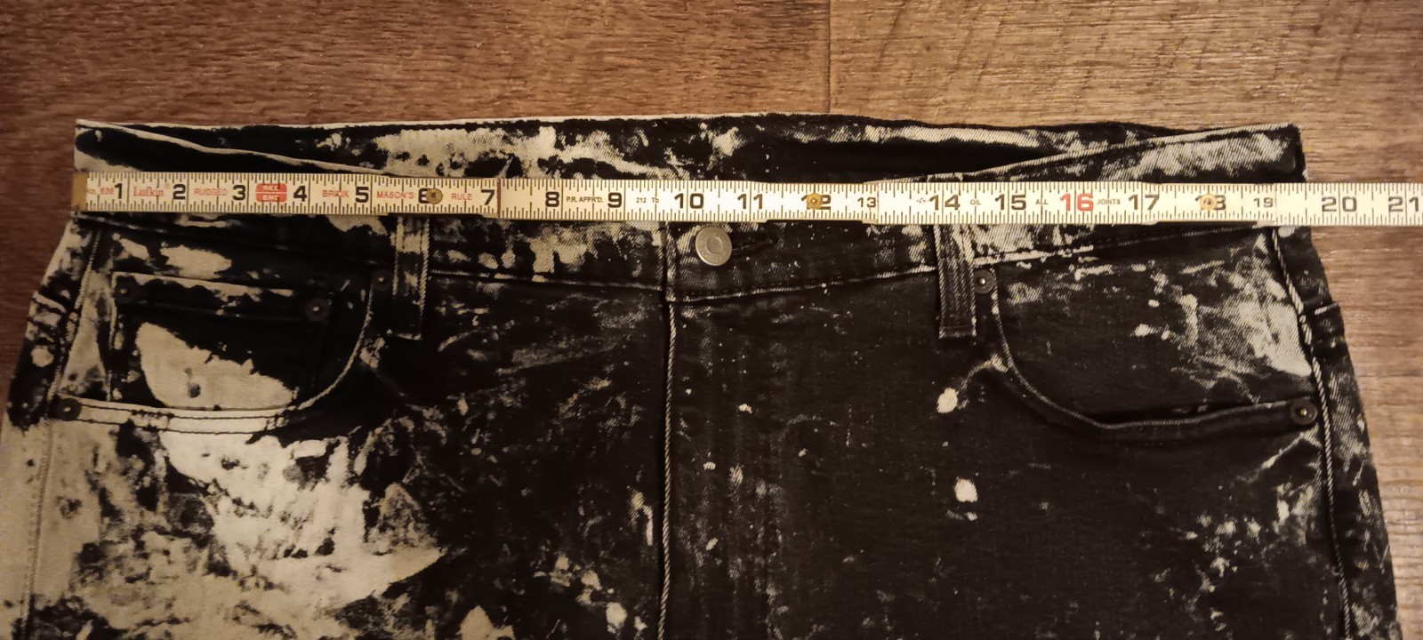 Mens Levi’s 569 Loose Straight Jeans Size 36×30 Black/White Paint Splatter