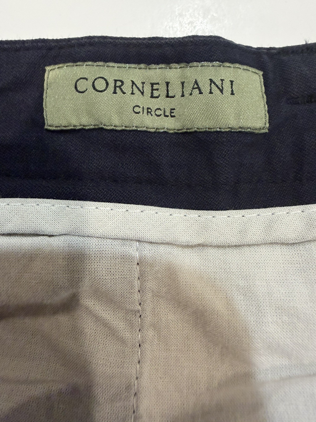 CORNELIANI circle Men’s shorts blue pleats cotton & kapok size 54 US size 38