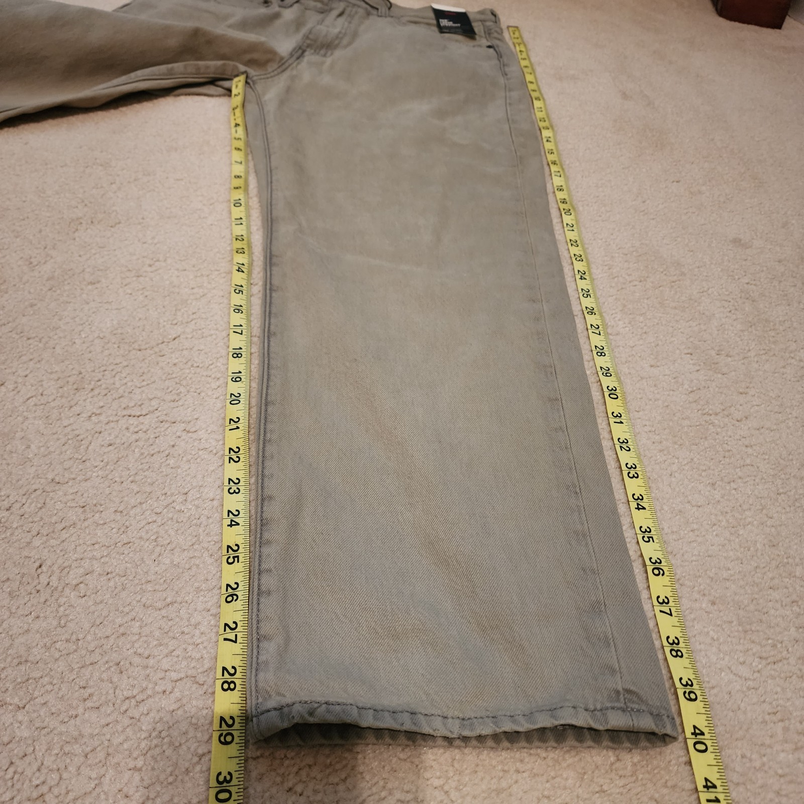 NWT Levi Premium 568 LOOSE STRAIGHT Jeans Green Non-Stretch 100% COTTON 34×30