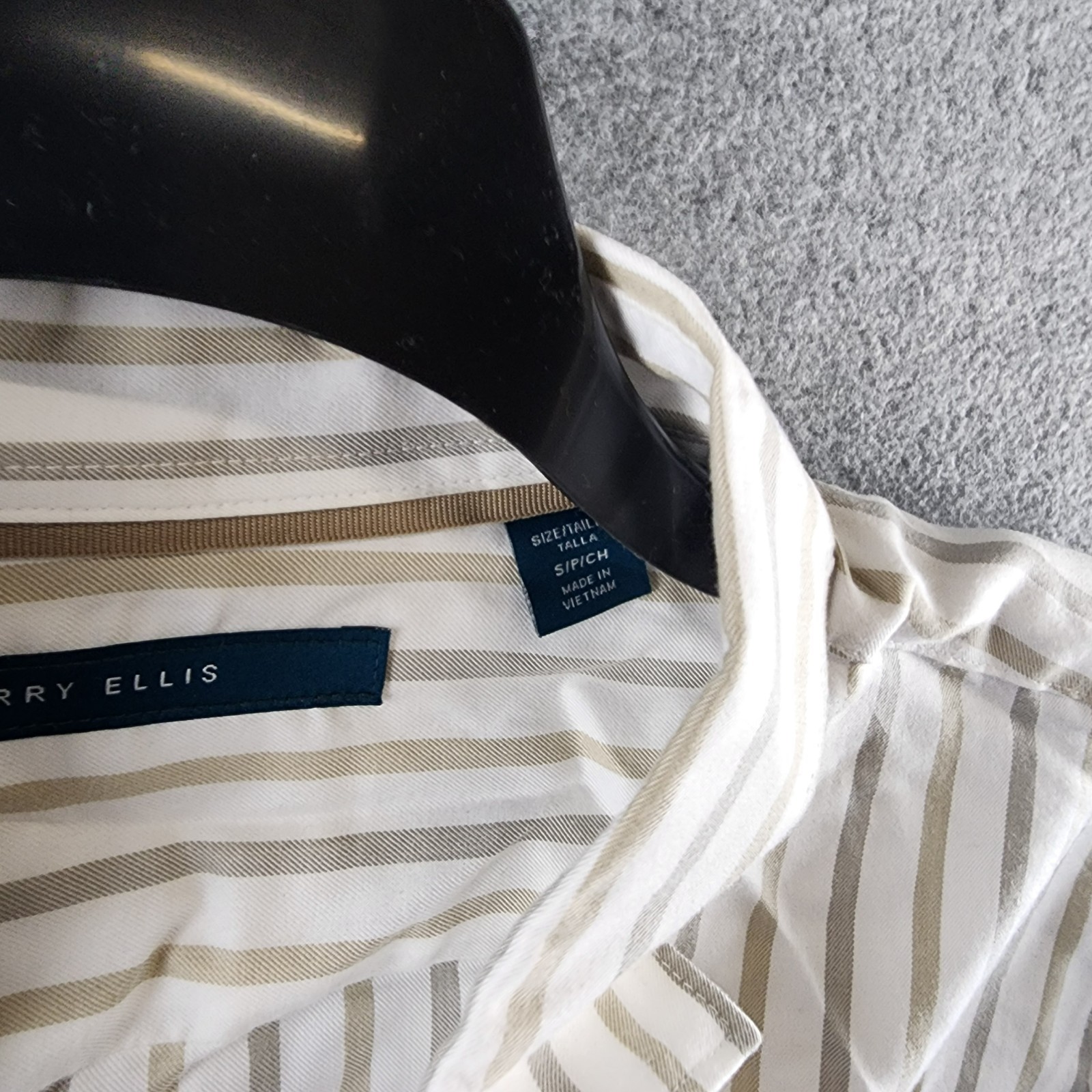 Perry Ellis Long Sleeve Button-Front Yarn Dyed Striped Shirt Men’s S White Multi