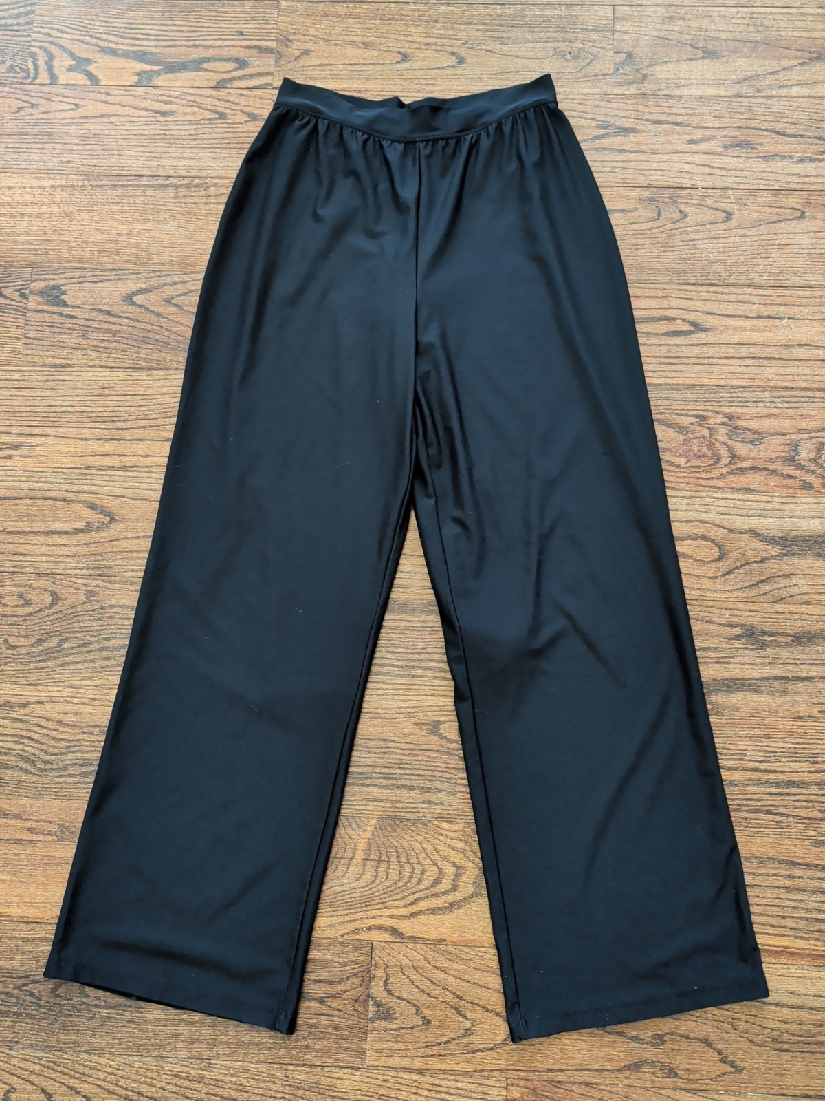 Spanx By Sara Blakely Pull On Wide Leg Pants Classic Black Size L Stretchy Comfy