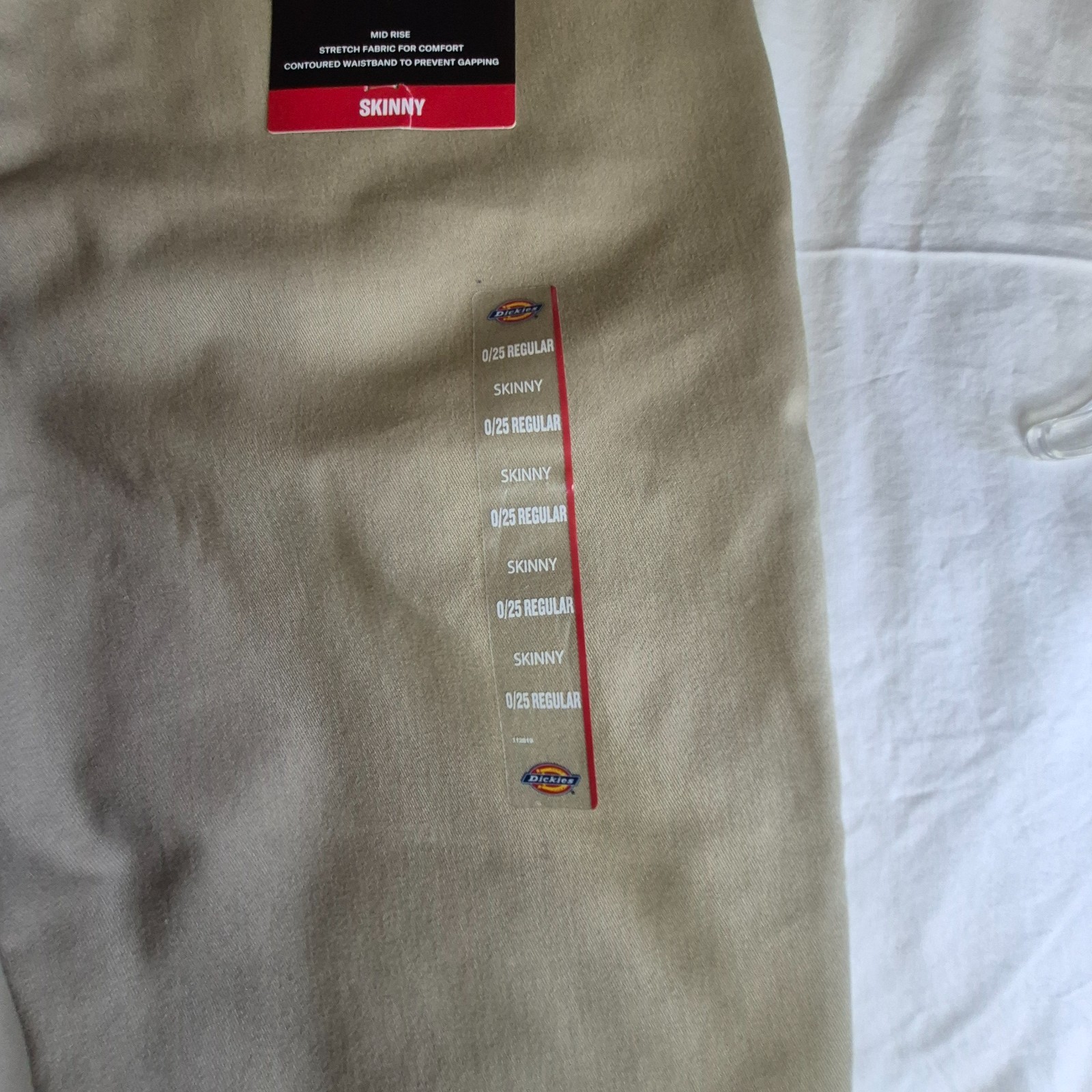 Dickies Women’s Straight Flex Twill Pant, Skinny Tan, Size 0/25 REGULAR, NEW