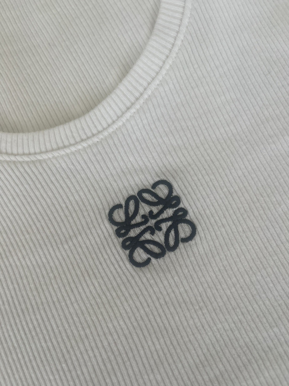 Loewe crop midi vest top S white cotton stretch £295 beach summer holiday