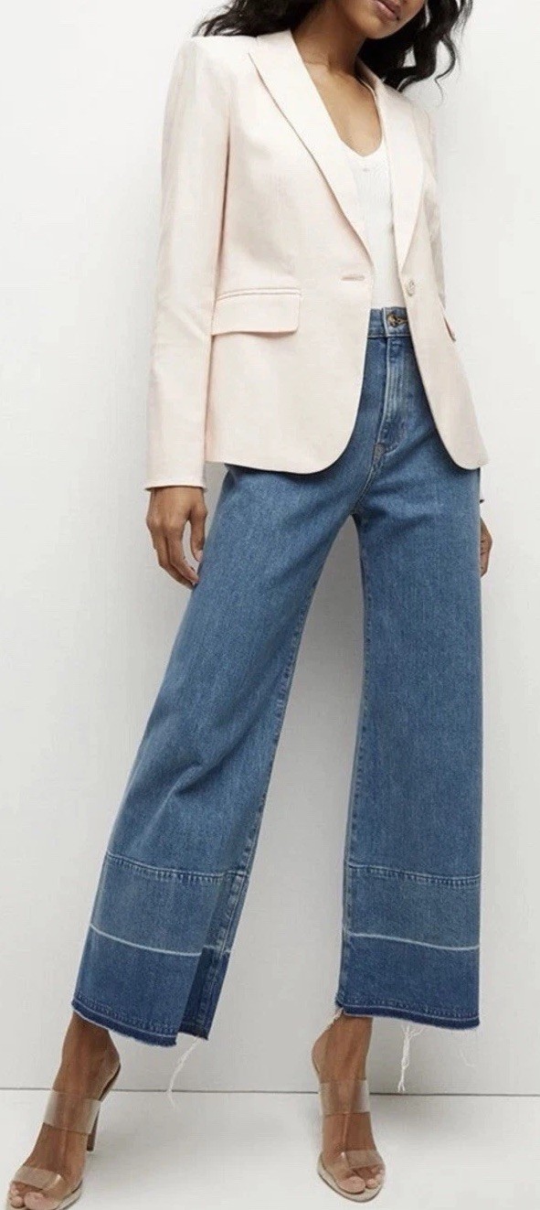 Veronica Beard Cutaway Dickey Jacket Blazer NWT Linen Blend $648 Pink Haze 00