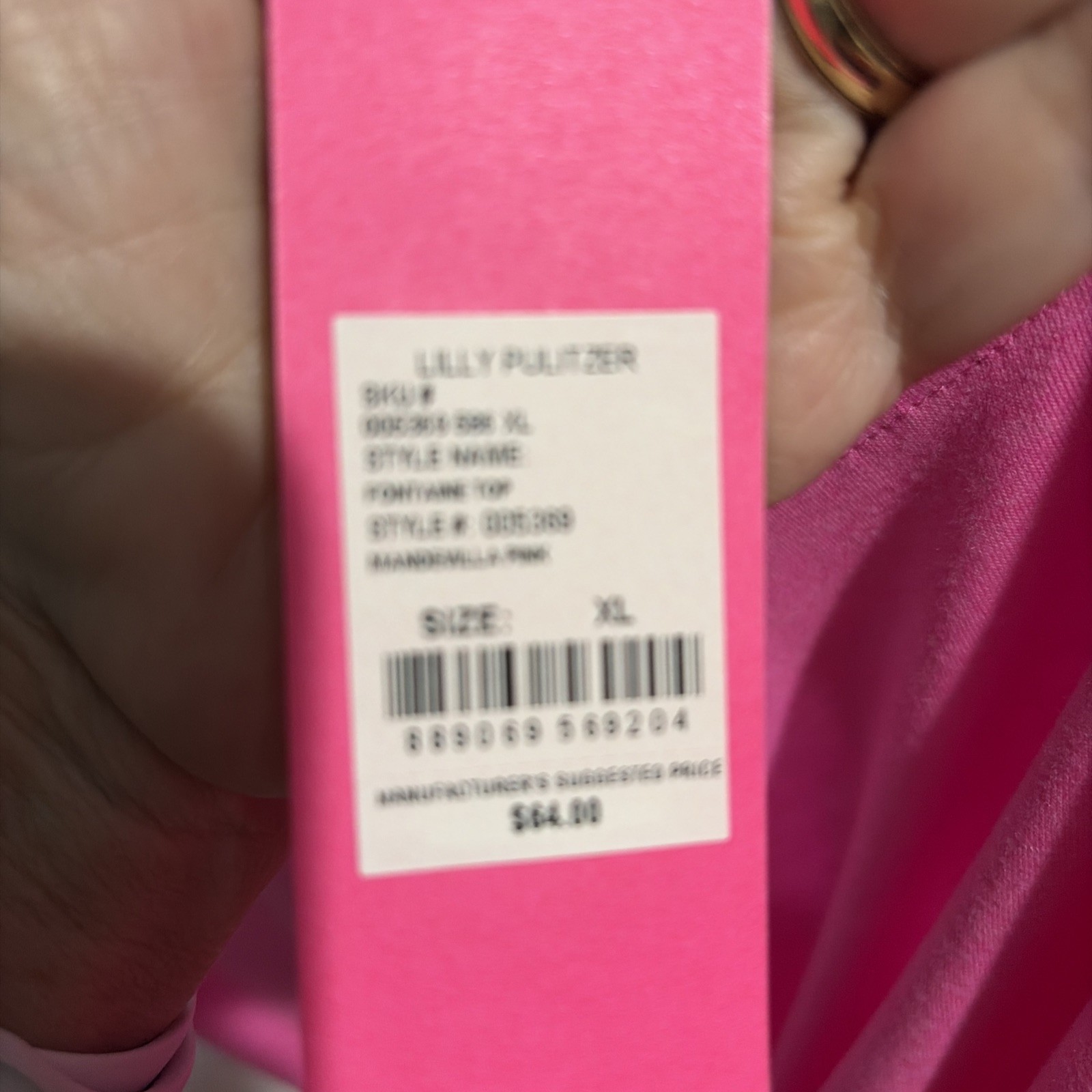 Lilly Pulitzer Pink Ruffle Sleeves Blouse Size XL