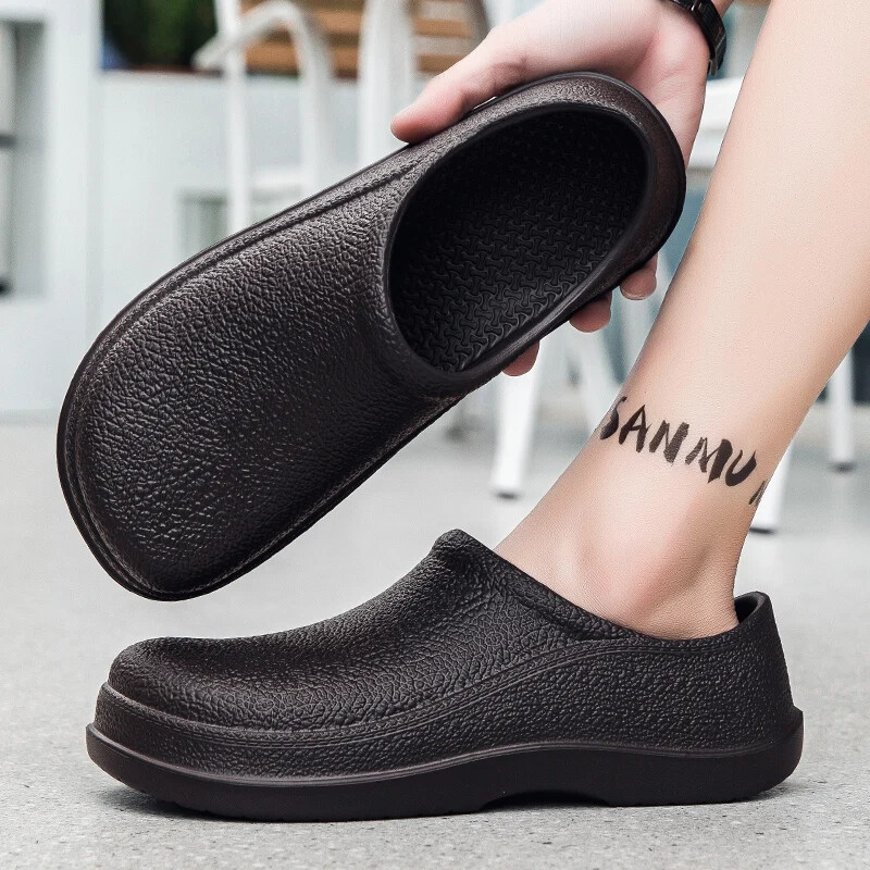 Men’s Chef Shoes Water-proof Oil-proof Kitchen Shoes Non-slip Garden Clogs
