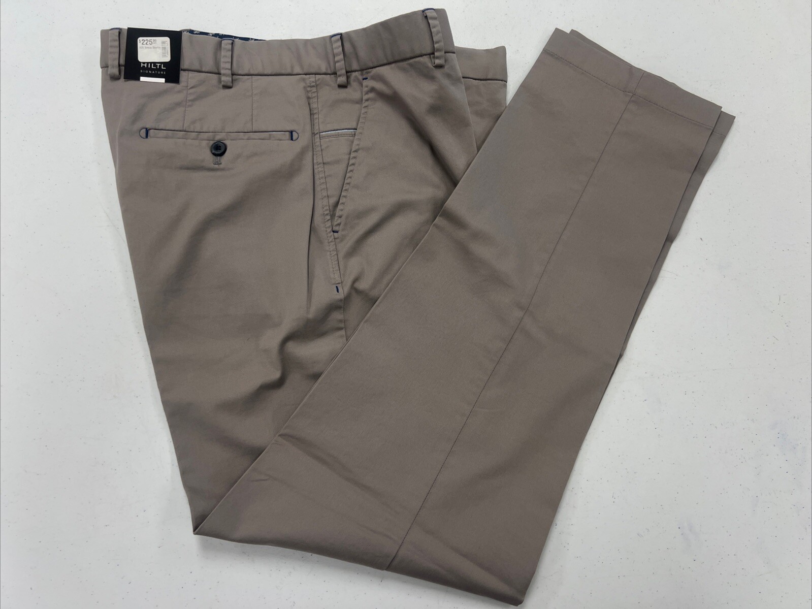 NEW WITH TAGS Hiltl Men’s Gray Solid Wool Blend Khaki Pants 36X33 $225