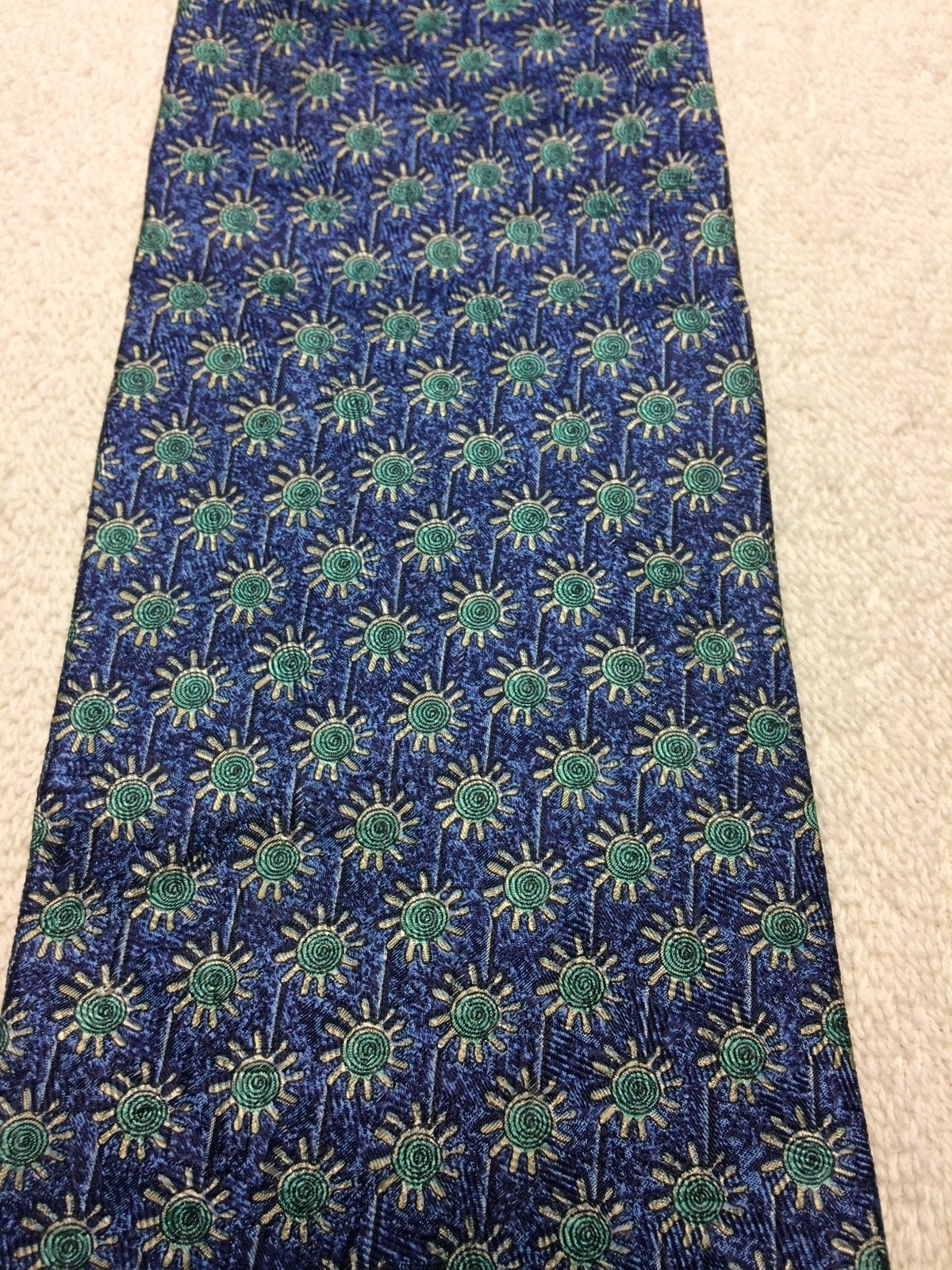 STRUCTURE MENS TIE BLUE WITH TEAL GREEN AND GRAY 4 X 58