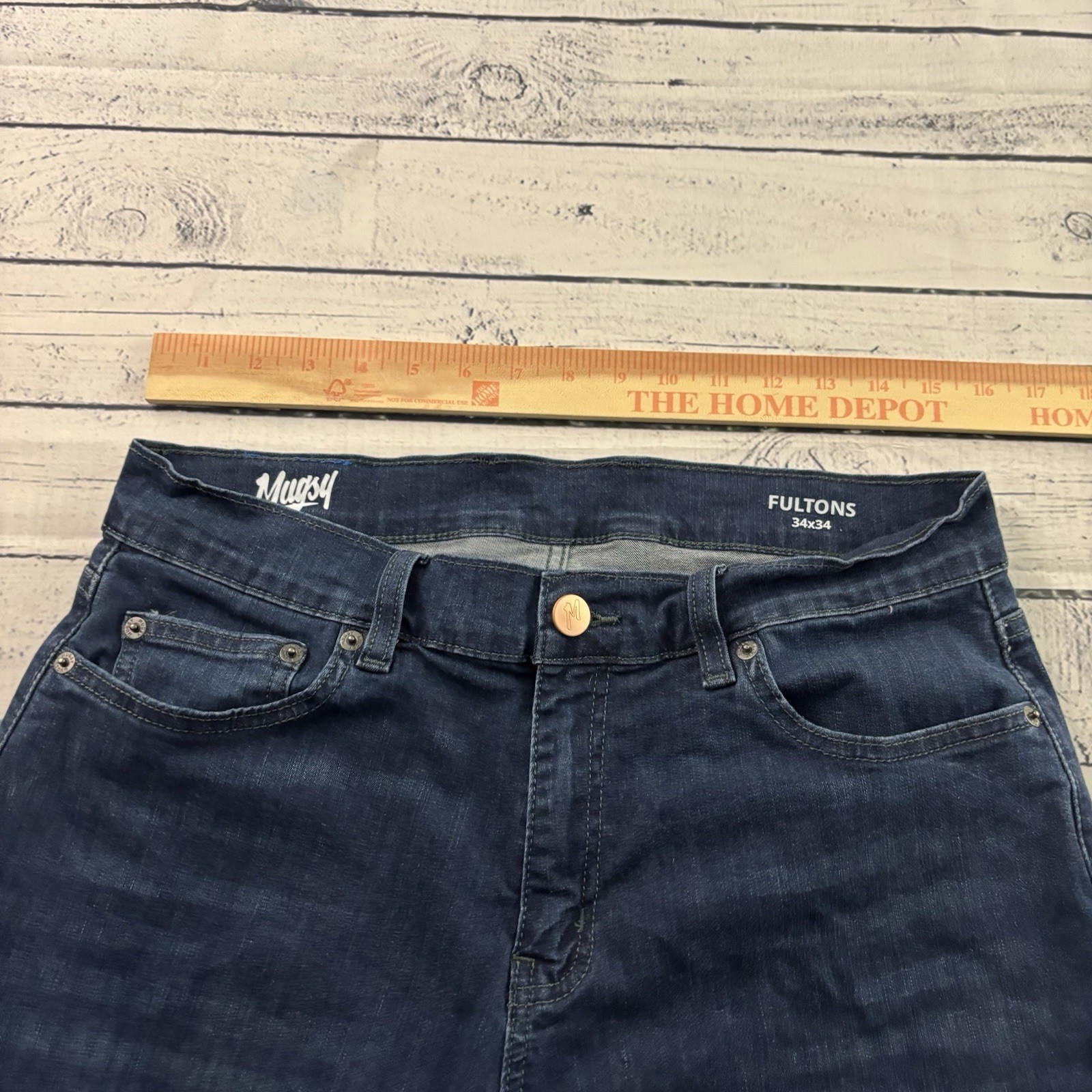 Mugsy Fultons Dark Denim Blue Jeans Men’s 34×34