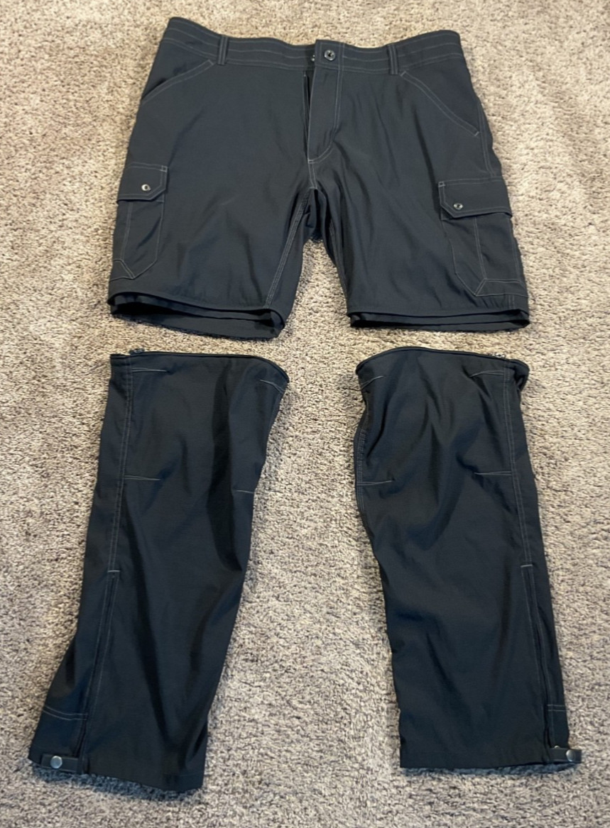 KUHL Renegade Convertible Stealth Cargo Pants Mens 38×30 Black
