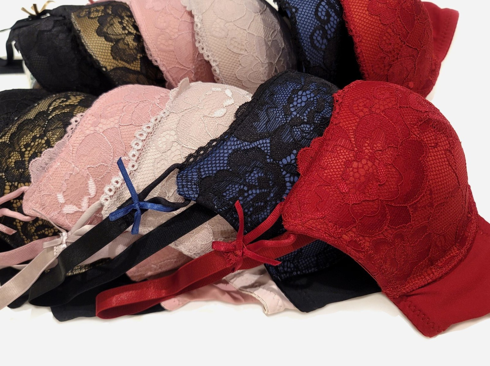 Add 2 Cup Sizes Extreme Ultimate Padding Power Lift Lace Ribbon Sexy Push Up Bra