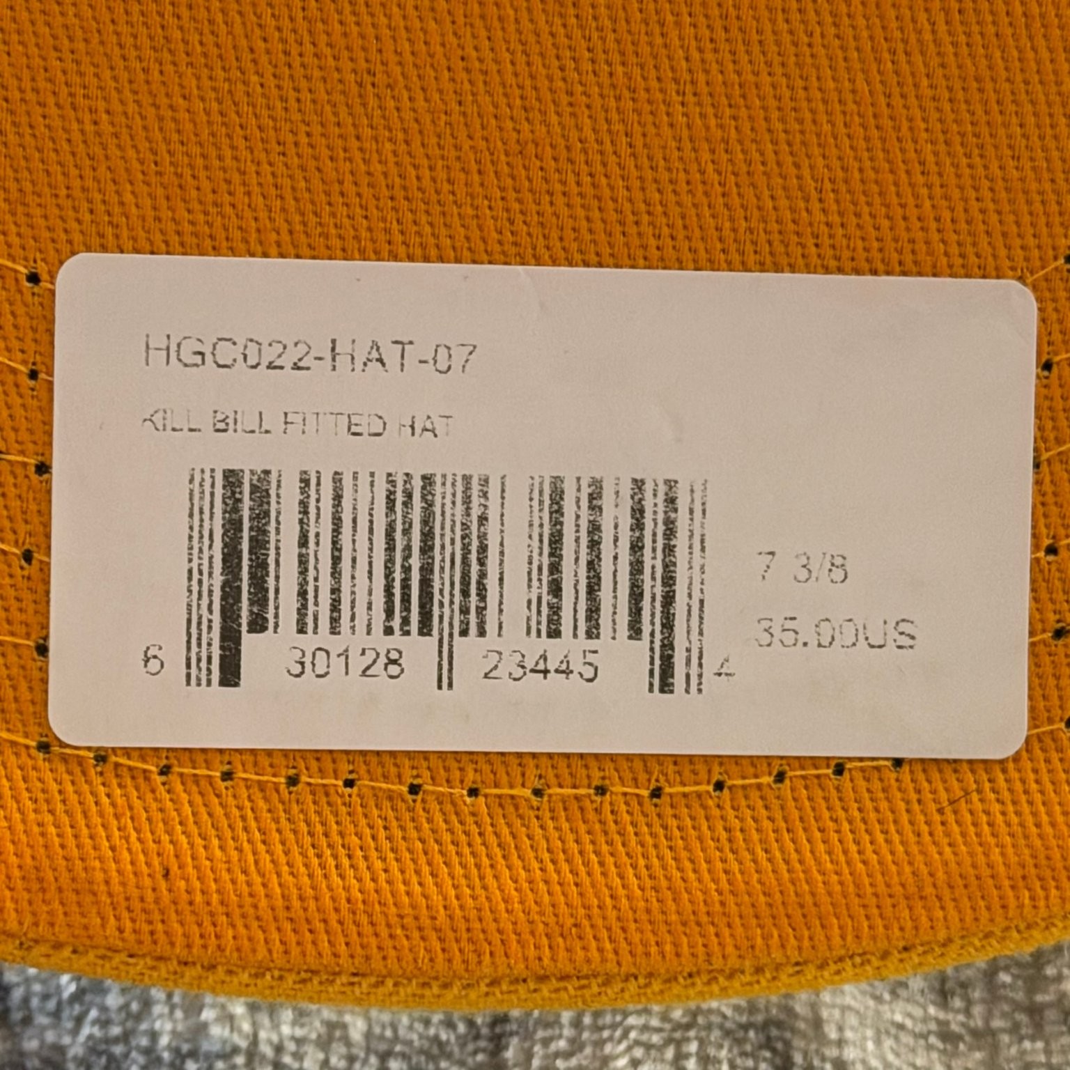 Headgear Classics Kill Bill Fitted Hat 7 3/8 Yellow Pussy Wagon Movie Cap