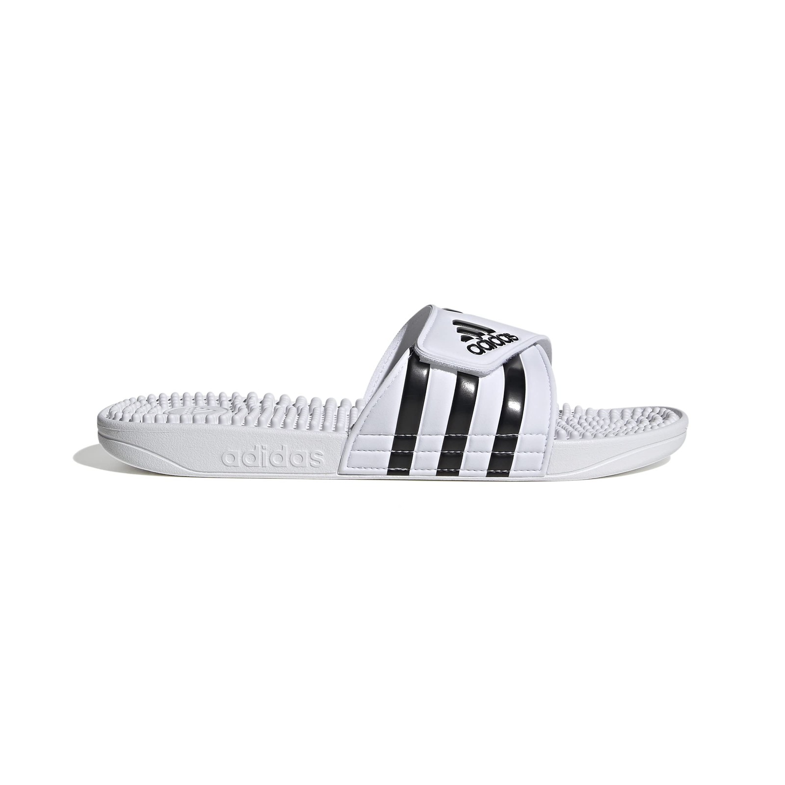 adidas Unisex Adissage Slides Sandal, White/Black/White, 15 US Slides Men