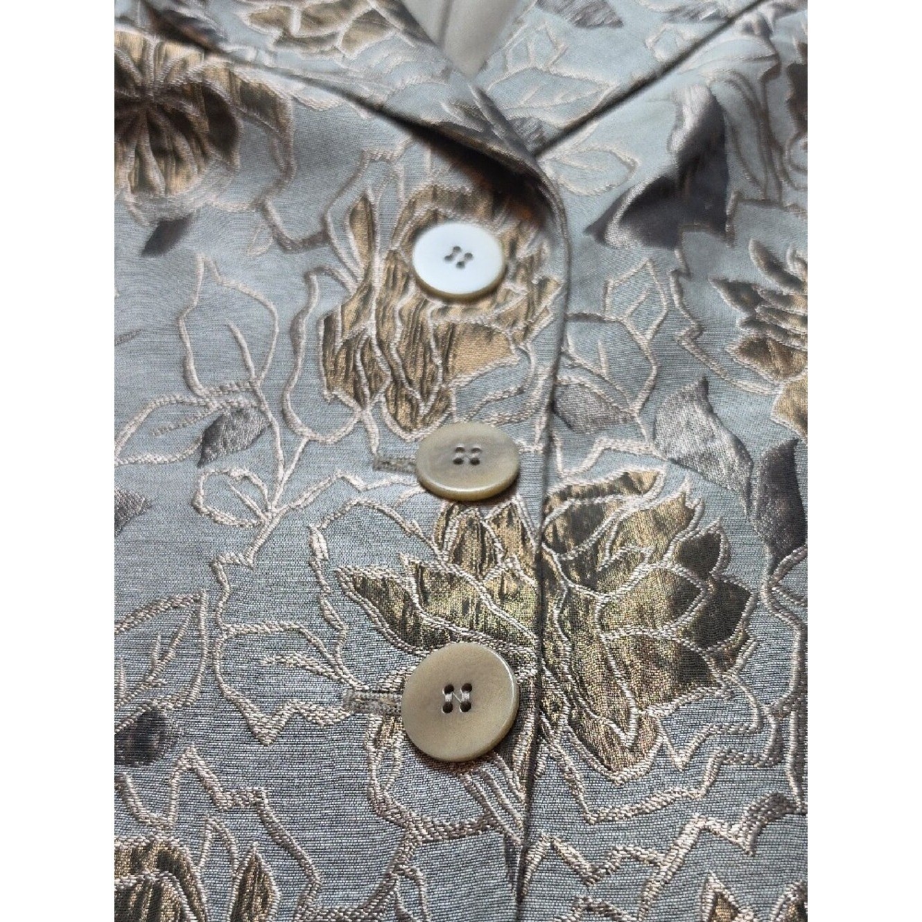 ARMANI COLLEZIONI | Metallic Floral Brocade Italy Structured Blazer Jacket | 14