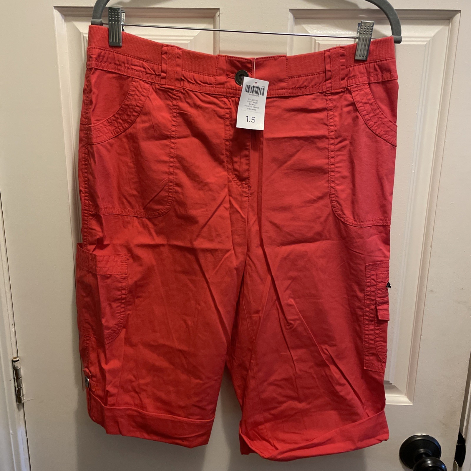 Vintage Chico’s NWT The Ultimate Fit Size 1.5 Cool Cotton Utility Shorts Orange