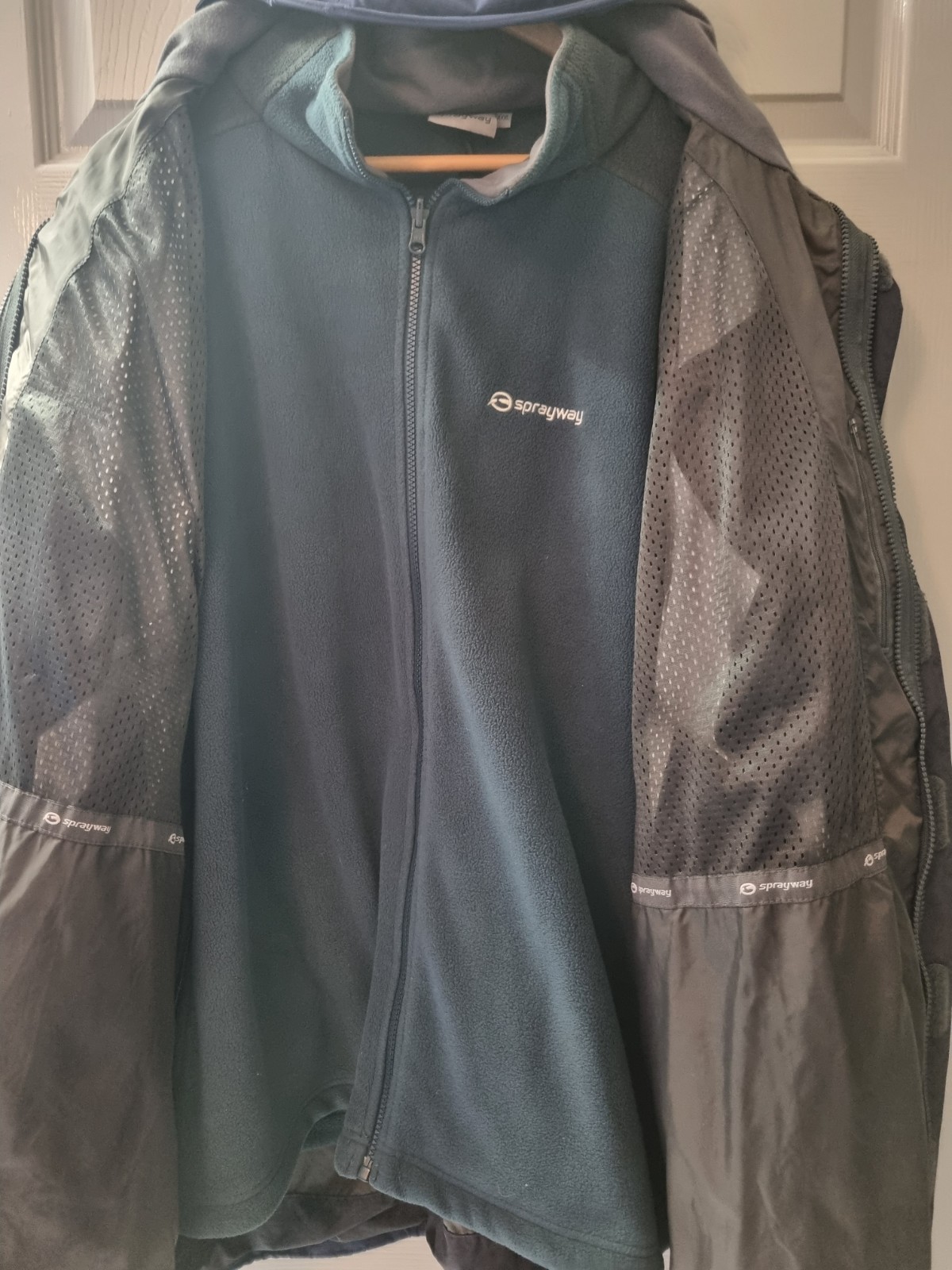 Vintage Sprayway Hydro Dry 3 In 1 Waterproof Jacket XXXL Navy Blue Inside Fleece