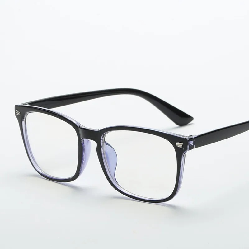 New Clear Lens Glasses Rectangular Frame Spring Hinge Fake Eyewear UV 100%