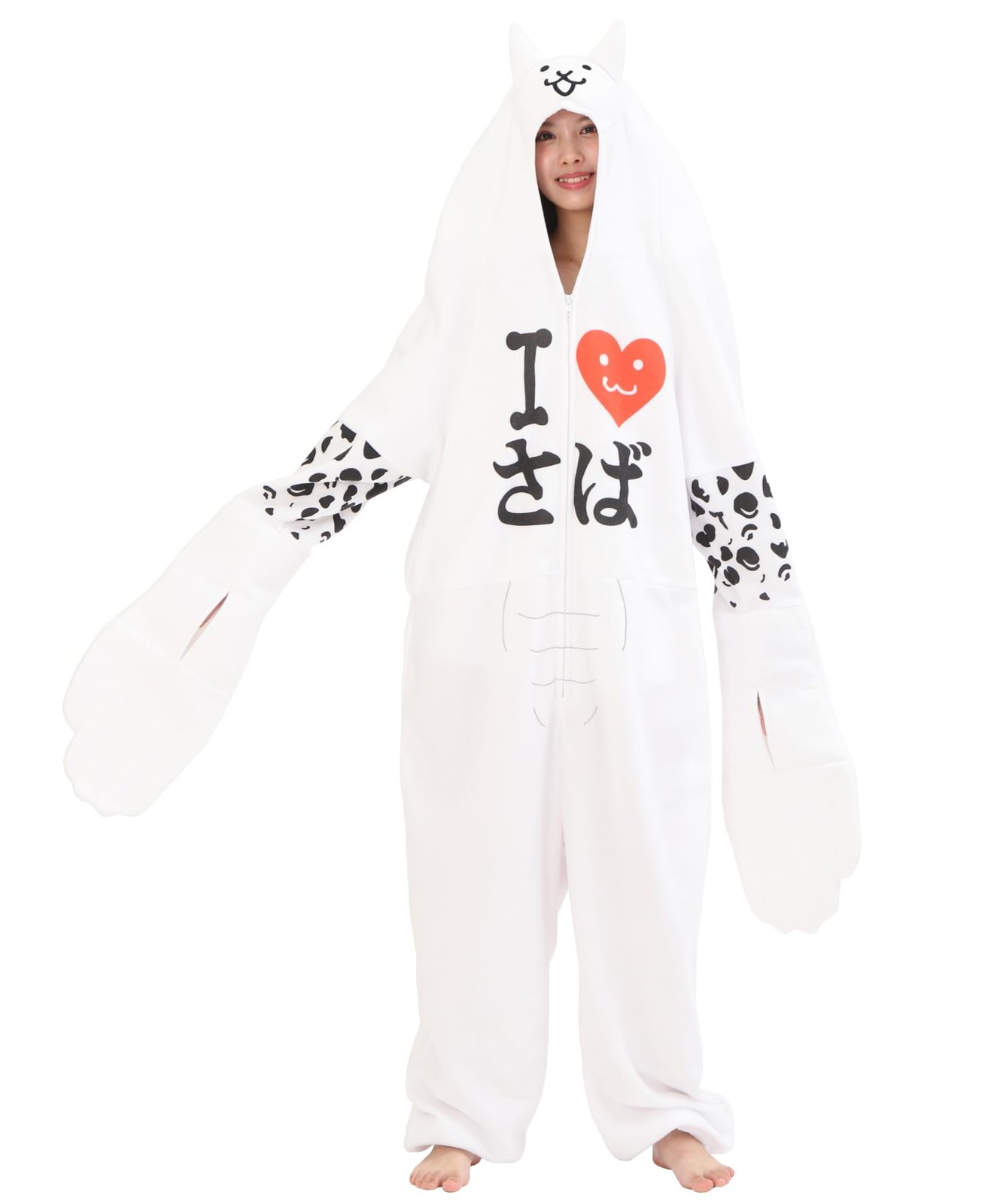 SAZAC Nyanko Great War Cat Nerfly Fleece Kigurumi, One Size Fits All (szc347)