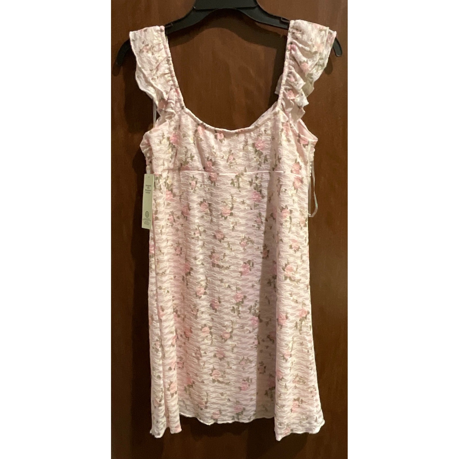 No Boundaries Double Ruffle Ruched Mini Dress, Women’s size M -H-046