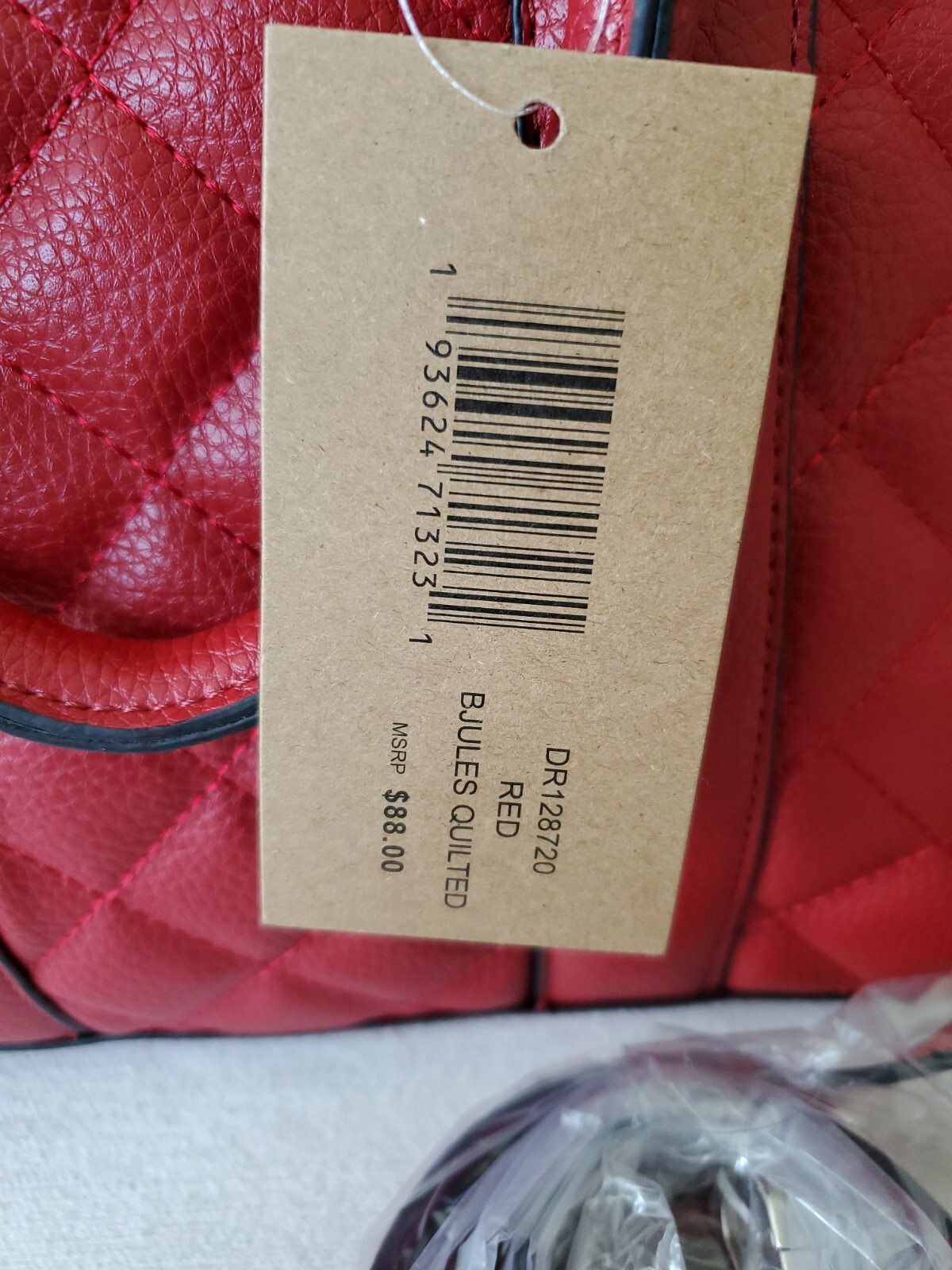 STEVE MADDEN BJULES HANDBAG RED QUILTED with Crossbody Strap Silver Accents NWT