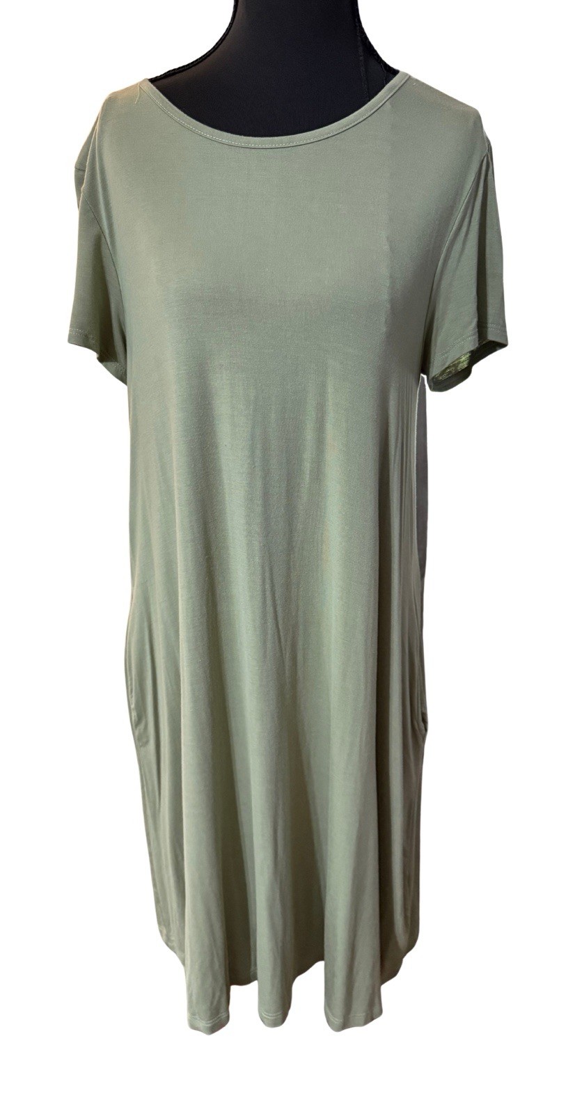 Lime N Chili Sage Green Soft Cotton Short Sleeve Dress Size Medium