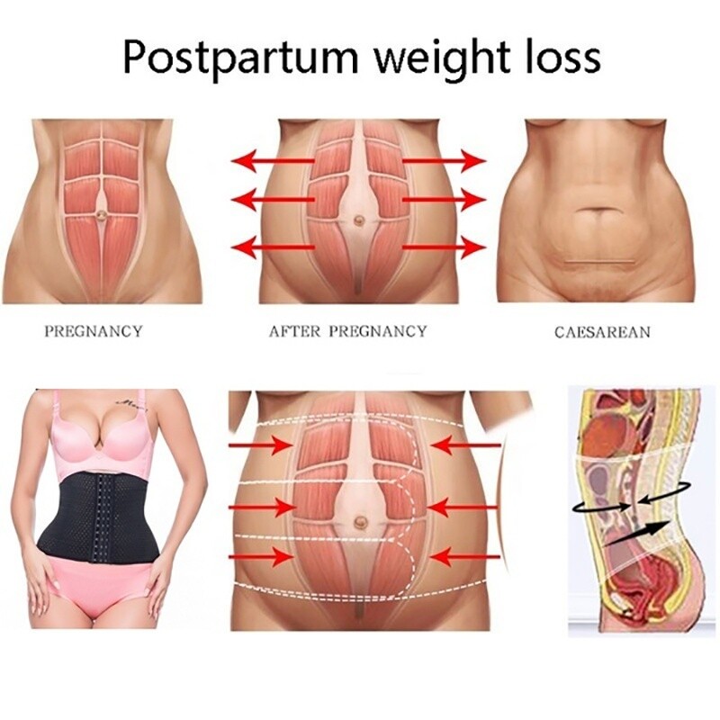 Women Body Shaper Postpartum Recovery Band Belly Wrap Shapewear Underbust Corset