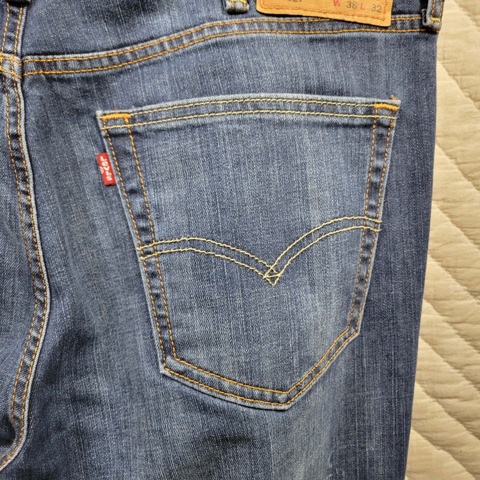 Levis 527 Jeans Mens 38×32 Blue Bootcut Denim Classic Hipster Great Condition